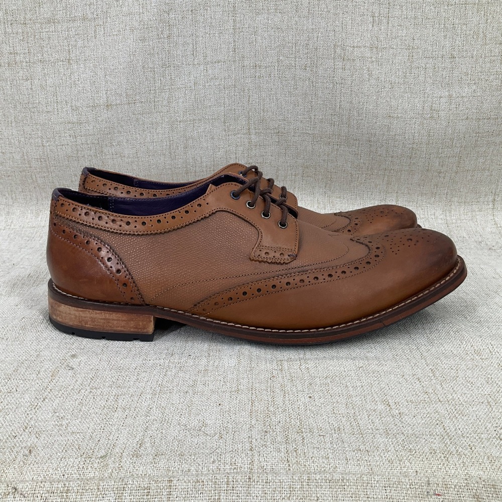 Ted Baker Cassiuss 4 Wingtip Brogues Mens 11.5 Brown Leather Derby Shoes Luxury